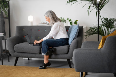 dark blue recliner chair