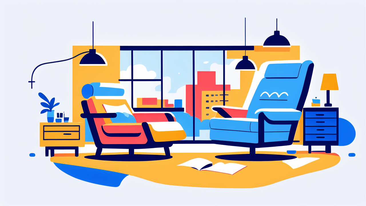 dark blue recliner chair