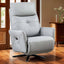 PUG258Y Power Zero Gravity Recliner Chair with Adjustable Headrest,360° Swivel USB Charge Port, Leather - Argent﻿