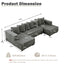 Sectional Modular Sofa Couch Bed PUG258Y: 128" Boneless 6 Seater Sectional Cloud Couch Convertible Modern Sofa Couch Bed for Living  Bed Room, Office, Apartment (XL - U Shaped Couch, Gray)