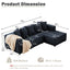 Sectional Modular Sofa Couch Bed PUG258Y: 105" Boneless 5 Seater Sectional Cloud Couch Convertible Modern Sofa Couch Bed for Living  Bed Room, Office, Apartment (L - L Shaped Couch, Navy Blue)