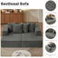 Sectional Modular Sofa Couch Bed PUG258Y: 74" Boneless 4 Seater Chaise Lounge Loveseat, Convertible Modern Couch Bed for Living Bed Room, Small Space, Apartment (M - Sleeper Couch, Gray)