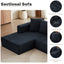 Sectional Modular Sofa Couch Bed PUG258Y: 159" Boneless 7 Seater Sectional Cloud Couch Convertible Modern Sofa Couch Bed for Living Bed Room, Office, Apartment (XXL - L Shaped Couch, Navy Blue)