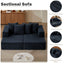 Sectional Modular Sofa Couch Bed PUG258Y: 74" Boneless 4 Seater Chaise Lounge Loveseat, Convertible Modern Couch Bed for Living Bed Room, Small Space, Apartment (M - Sleeper Couch, Navy Blue)