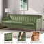 Loveseat Modern Sofa Couch: Mid-Century Sofa with Extra Deep Seats,79 Inch 3 Seater Comfy Sofa Couch for Living Room Apartment Lounge and Office, Dual Pillows, Leathaire Fabric - Large Green