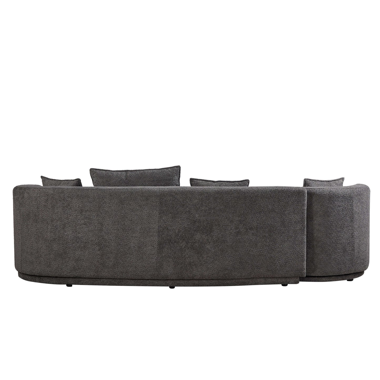 PUG258Y Sectional Sofa Couch with Luxury Teddy Fleece ,3 Seater , Armchair Swivel 360 Degree - Grey