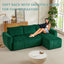 Convertible Modular Sectional Sofa: 105 inches Reversible Modern Couch Bed with Storage Seat, L Shaped 3 Seater Comfy Sofa Couch for Living Room Apartment Lounge Office, 3 Pillows, Corduroy - Green