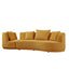 PUG258Y Sectional Sofa Couch with Luxury Teddy Fleece ,3 Seater , Armchair Swivel 360 Degree - Yellow