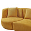 PUG258Y Sectional Sofa Couch with Luxury Teddy Fleece ,3 Seater , Armchair Swivel 360 Degree - Yellow