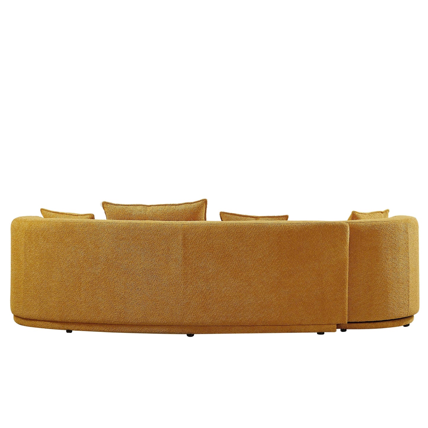 PUG258Y Sectional Sofa Couch with Luxury Teddy Fleece ,3 Seater , Armchair Swivel 360 Degree - Yellow