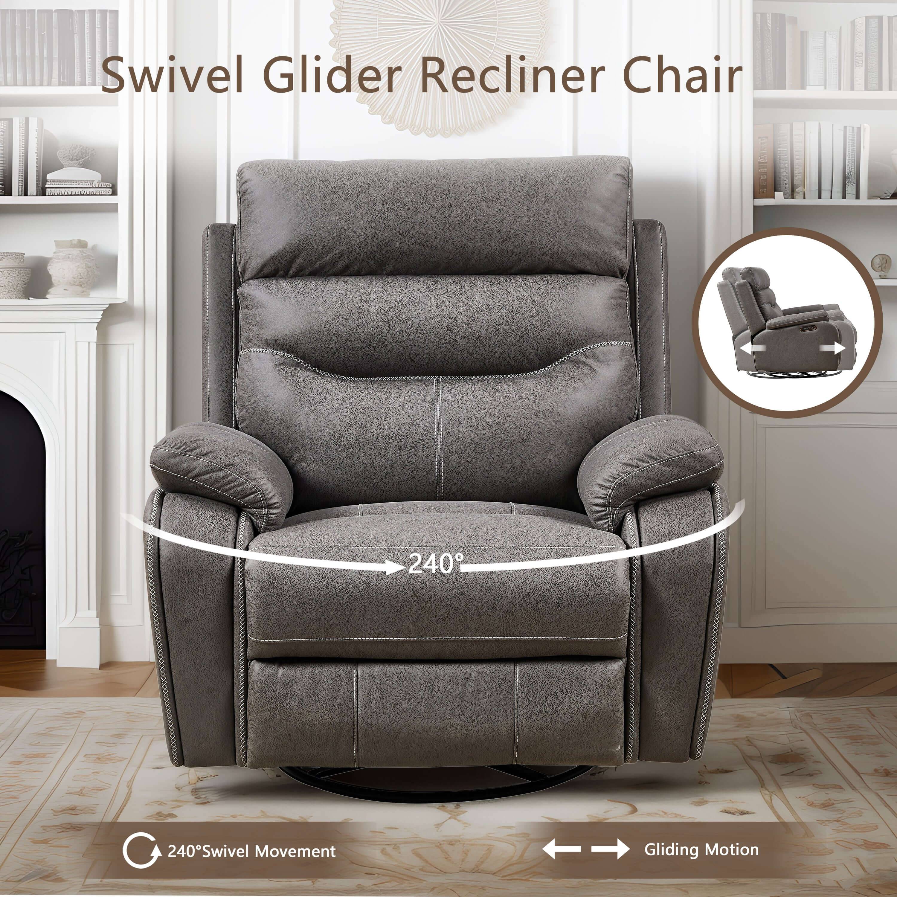 PUG258Y SR9996 Power Glider Recliner Gray